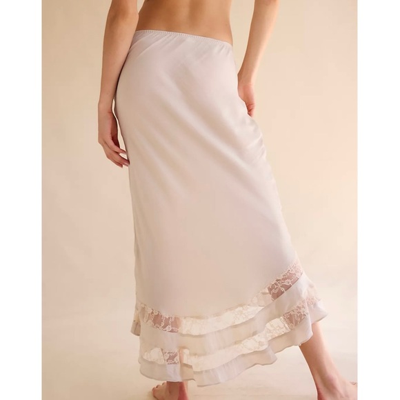 Free People Long Lost Lover Half Slip Elegant Cream midi skirt NEW - Picture 4 of 9